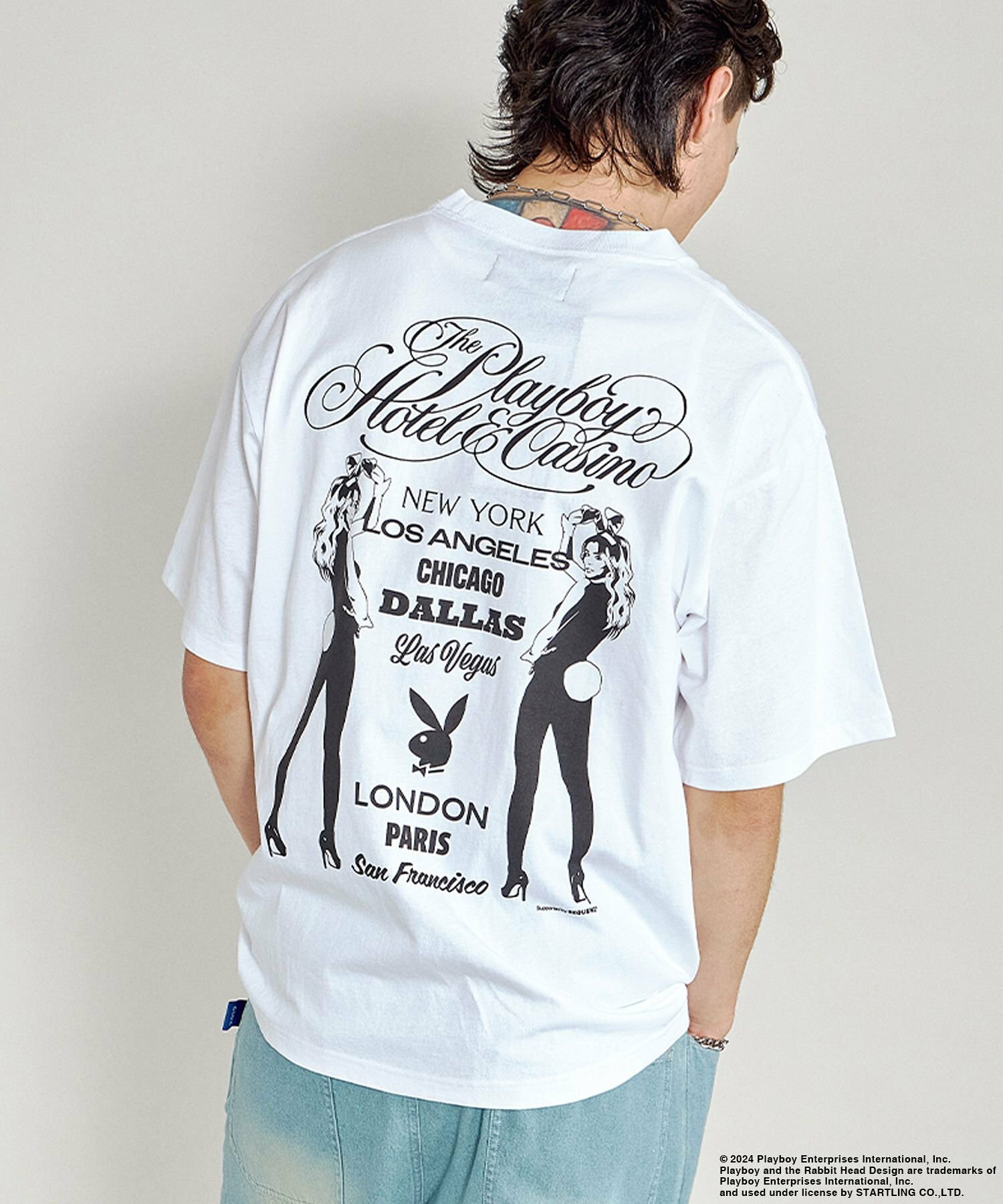 【SEQUENZ】PBHC TOUR S/S TEE / プレイボーイ 半袖Tシャツ バックプリント フロント ブランドロゴ バニー ガール